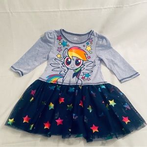 My little pony girl dress. 3T long sleeve light blue top dark blue tulle bottom